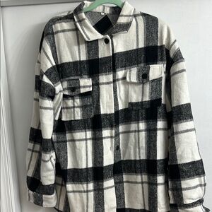 Plaid Button-Up Jacket